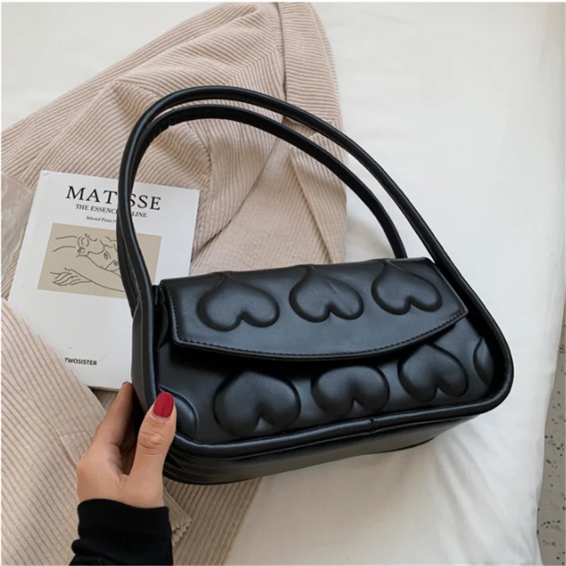 PU Leather Love Printed Shoulder Bag for Women
