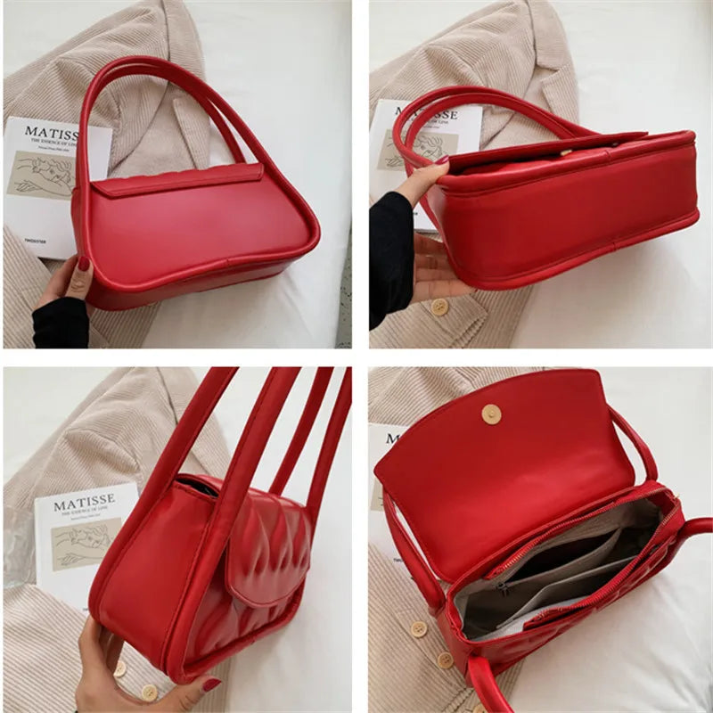 PU Leather Love Printed Shoulder Bag for Women