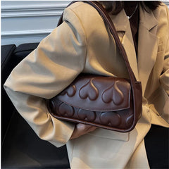 PU Leather Love Printed Shoulder Bag for Women