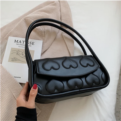PU Leather Love Printed Shoulder Bag for Women