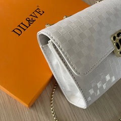 PU Leather Ladies Messenger Purse Chain Shoulder Bag