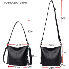 Leather Tassel Shoulder Bag for Women Handbag Crossbody