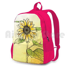 Sunflower Camping Backpack Waterproof Vintage Background Cover