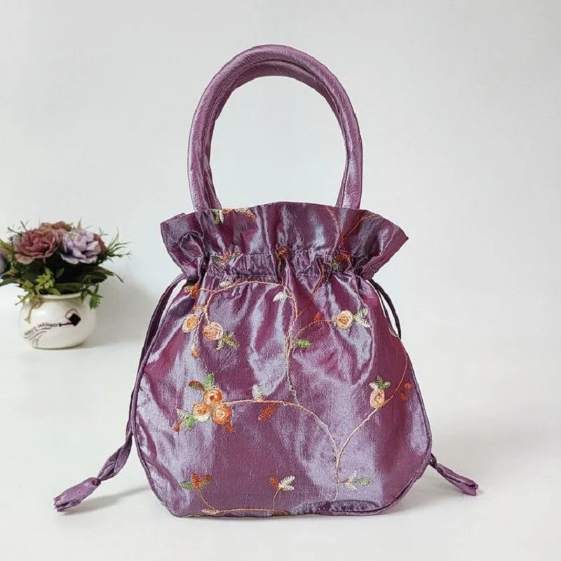 Embroidered Silk Handbags Ethnic Style Clutches Fashionable Bags