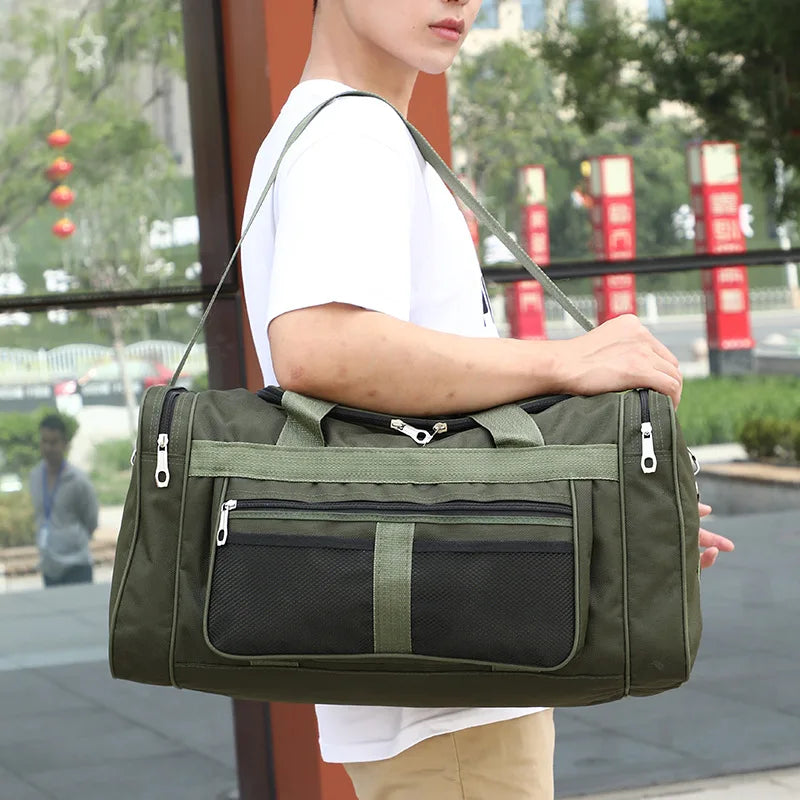 Large Capacity Foldable Duffel Bag Men Women Short Distance Travel Cross-body