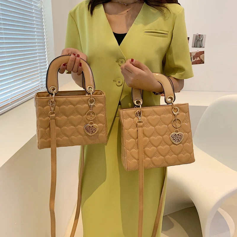Quilted Square Handle Bag Classic Totes Women Shoulder Bags