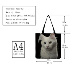 Funny Cat & Dog Eco-Friendly Shopper Bag - Portable Shoulder Tote