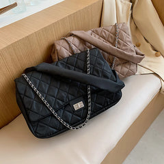 Retro Ladies Tote Bag Diamond Lattice Shoulder Bag
