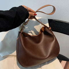 Vintage Leather Shoulder Bag Large Capacity Tote Women Casual Hobos Bag