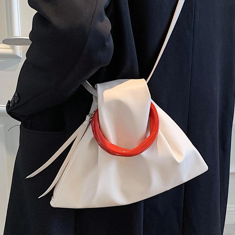 Small Crossbody Bag PU Leather Short Handle Shoulder Purse Tote for Women