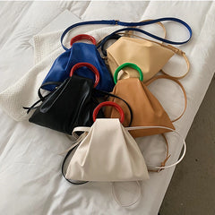 Small Crossbody Bag PU Leather Short Handle Shoulder Purse Tote for Women