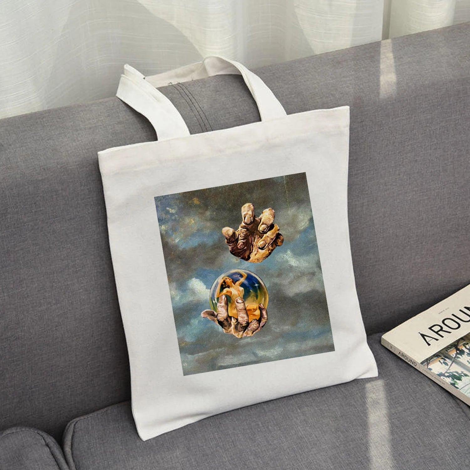 Gothic Punk Canvas Tote Bag Eco Reusable Shopping Bag