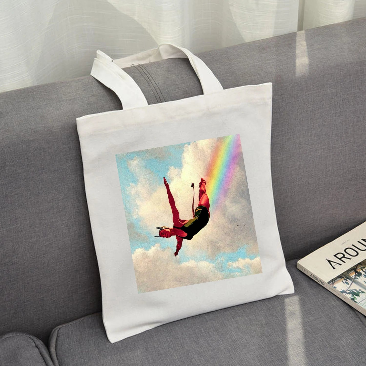 Gothic Punk Canvas Tote Bag Eco Reusable Shopping Bag
