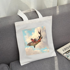 Gothic Punk Canvas Tote Bag Eco Reusable Shopping Bag