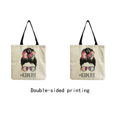 Cartoon Girl Print Foldable High Capacity Shoulder Bag