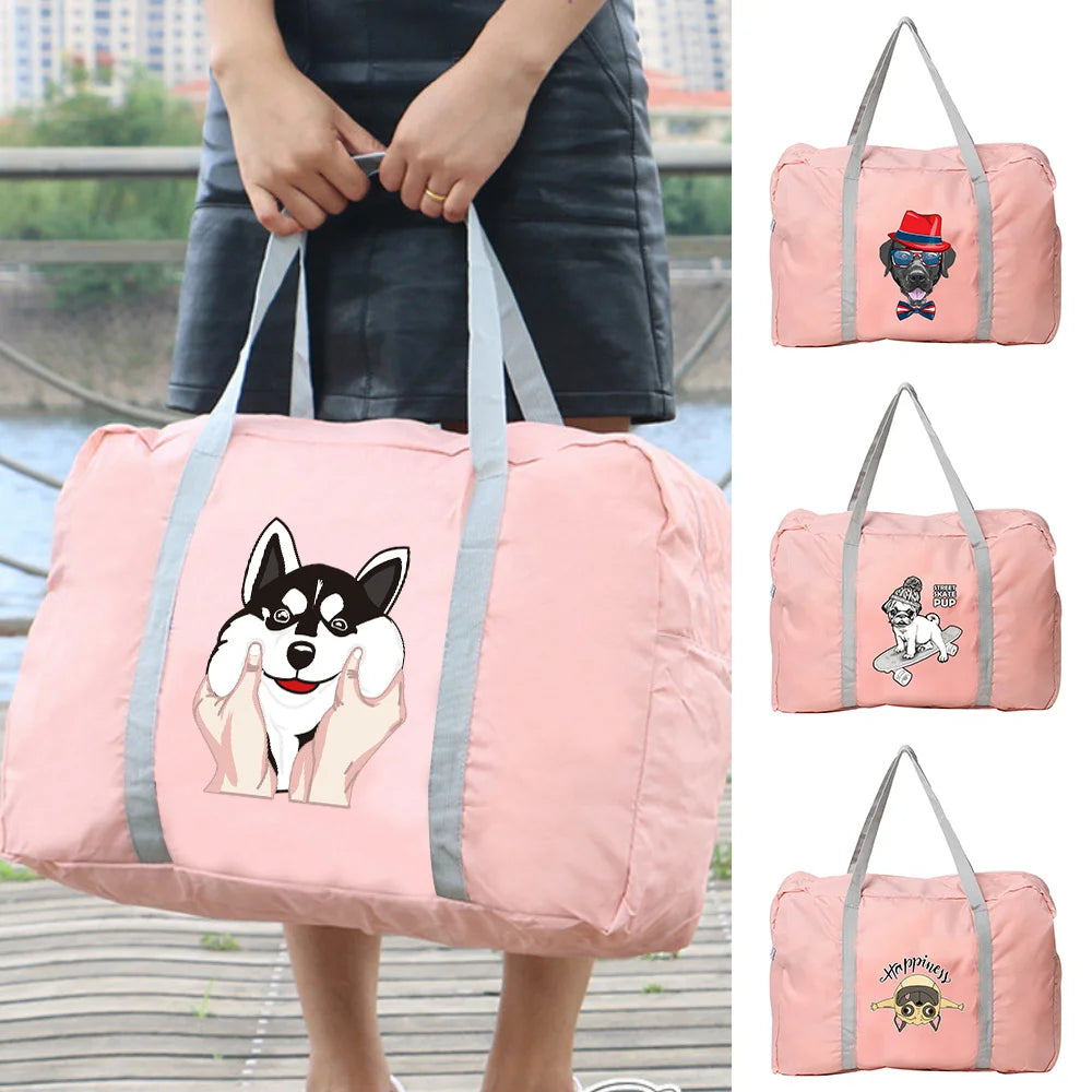 Dog Series Print Travel Bag Zipper Toiletries Organizer