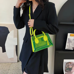 Spring Transparent PVC Jelly Mini Tote Bag Women's Shoulder Messenger