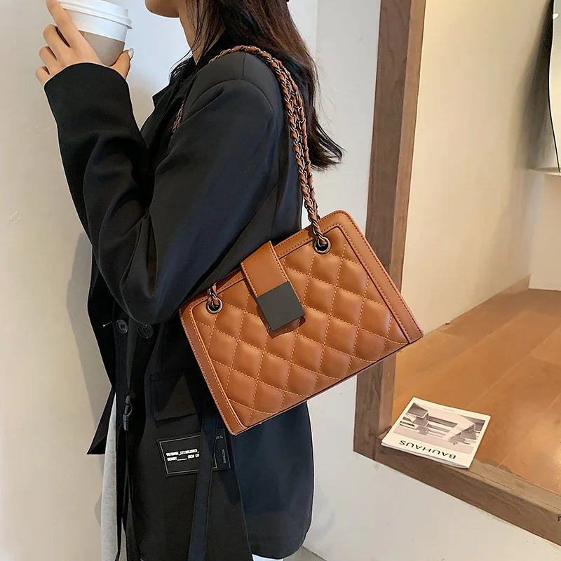 Chain Women's Handbag Small PU Leather Shoulder Bag
