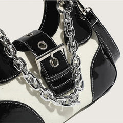 Canvas Shoulder Bags Girls Leather Chain Crossbody Bags