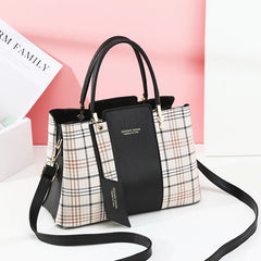Plaid Stitching Handbag Large Capacity Shoulder Bag