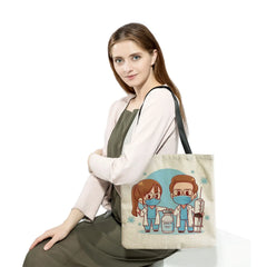 Eco Reusable Foldable Travel Tote Bag Nurse Print Shoulder Bag High Capacity