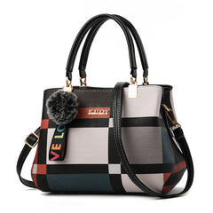 Large Handle Tote Bag for Women - Mix-Colors Shopping Shoulder Crossbody Purse