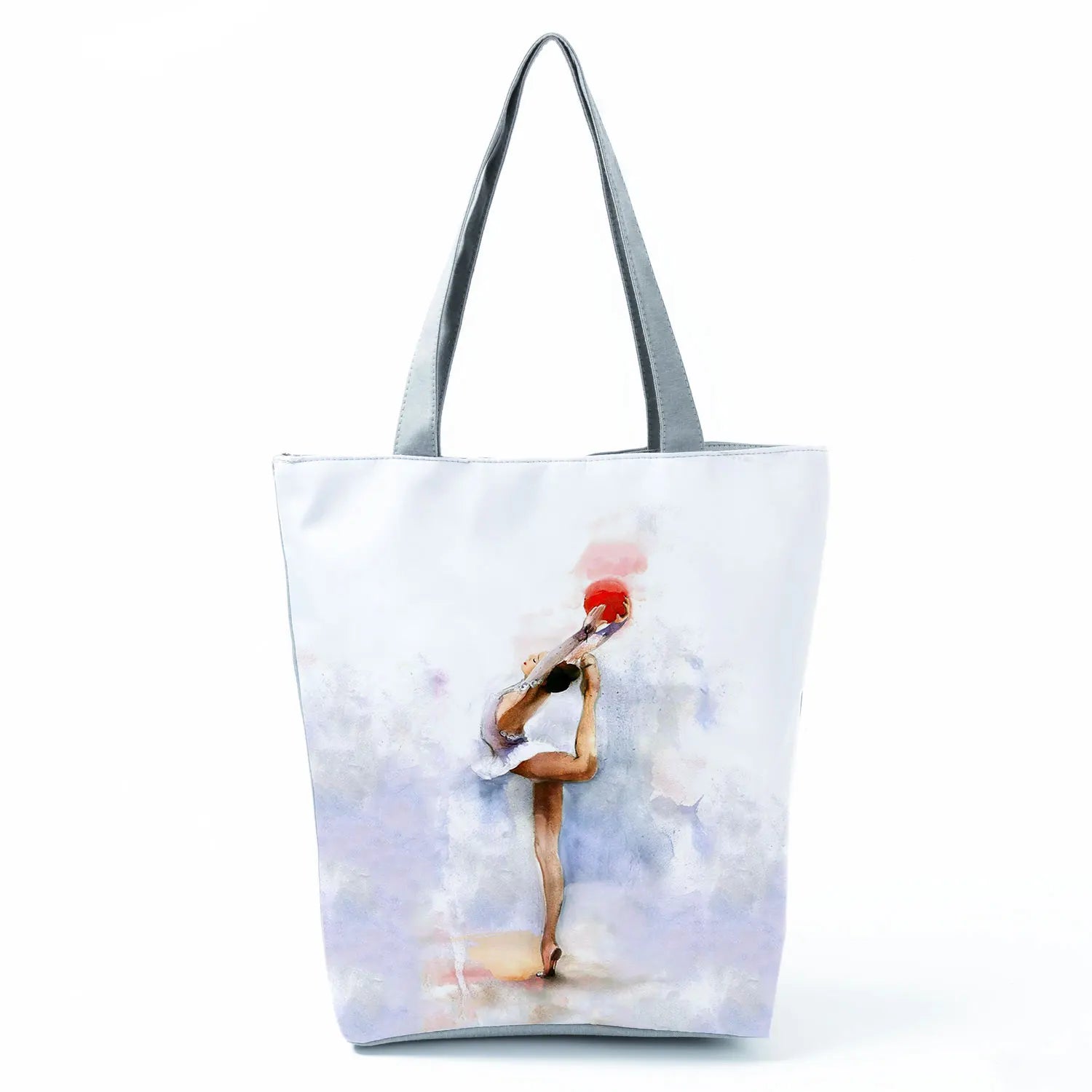 Women's Gymnast Storage Bag Watercolor Gymnastics Art Tote
