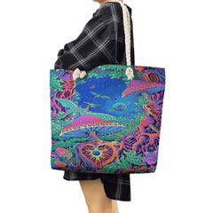 Women's Shoulder Bag Casual Plant Tote Bright Colors Mushroom Travel Bag