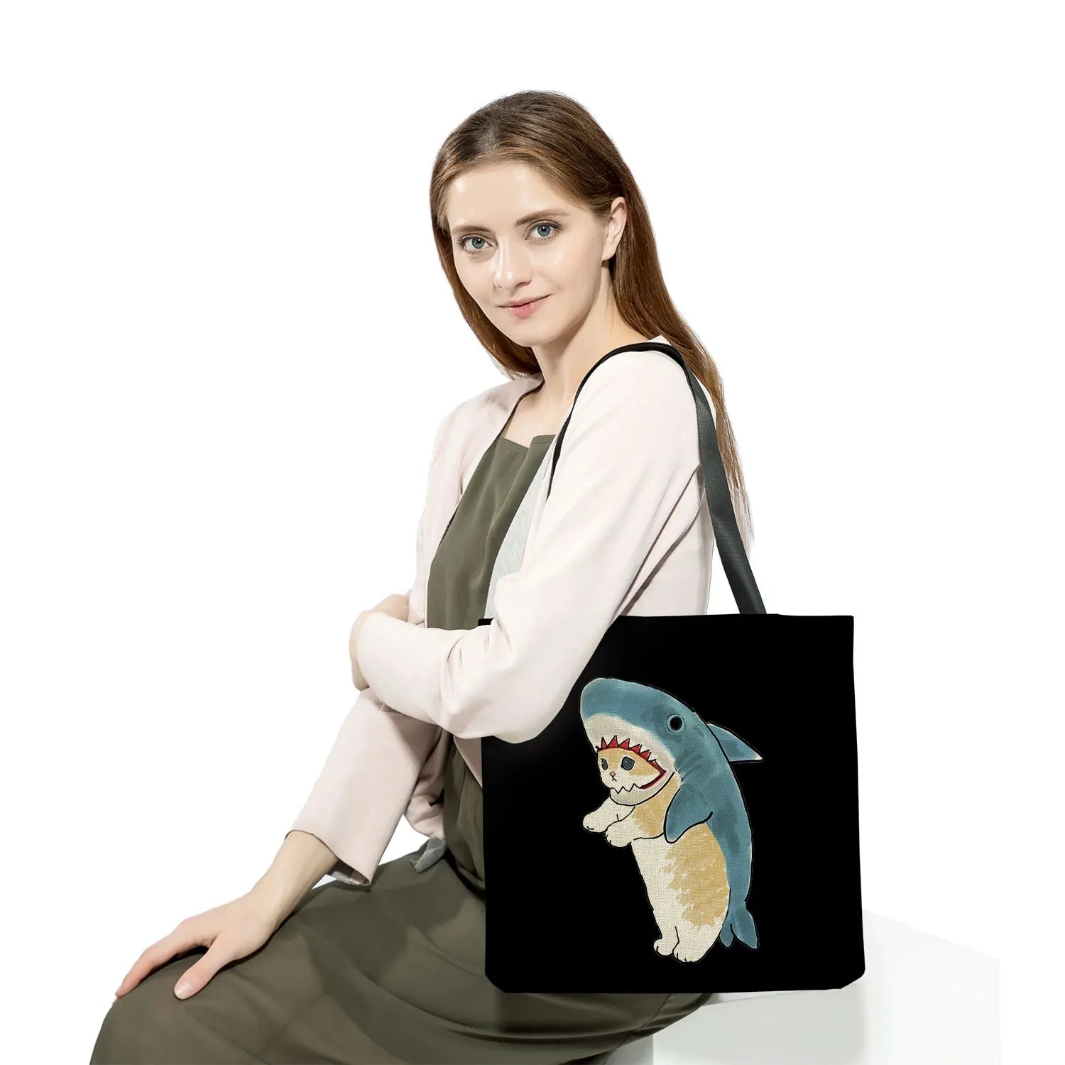 Animal Print Shoulder Bag Eco Reusable Tote Travel High Capacity
