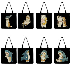 Animal Print Shoulder Bag Eco Reusable Tote Travel High Capacity