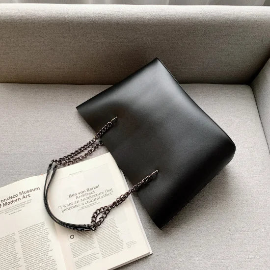 Office Women PU Leather Shoulder Bag High Capacity Female Large Bag
