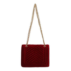Velvet Shoulder Bag Chain Handbag for Women