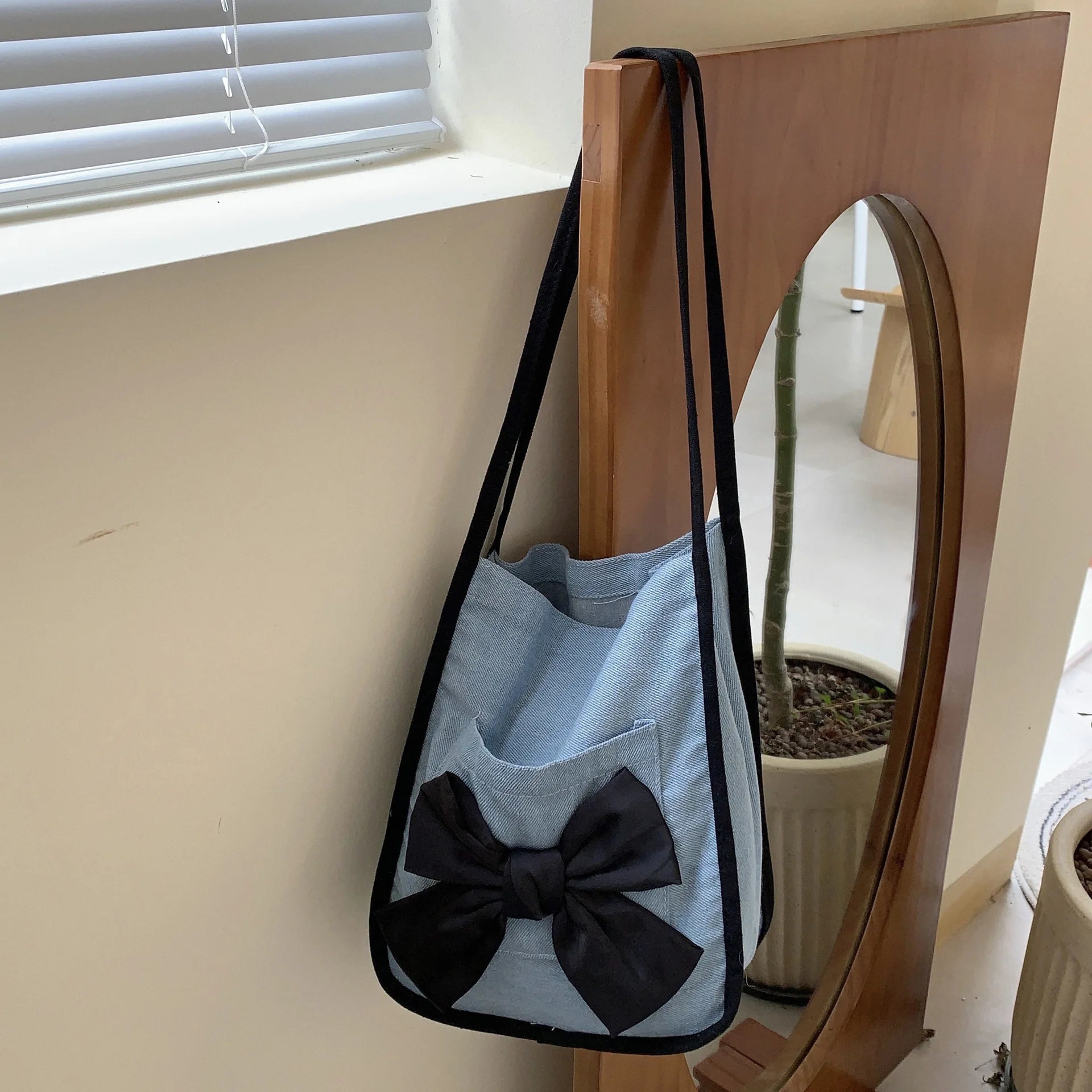 Canvas Shopping Bag Ladies Handbag Soft Tote Shoulder Large Capacity Casual Bags