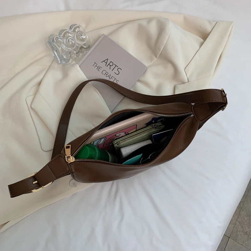 Soft Leather Shoulder Bag Female Crossbody Lady Casual Travel Hobo