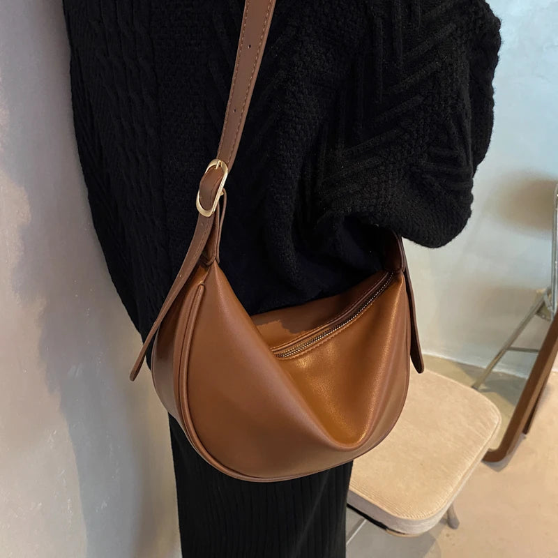 Soft Leather Shoulder Bag Female Crossbody Lady Casual Travel Hobo