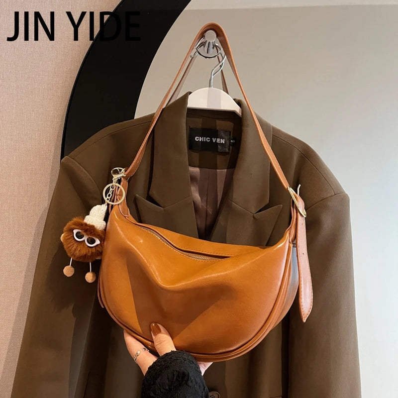 Vintage Soft Leather Shoulder Bag Female Lady Casual Travel Hobos Bag