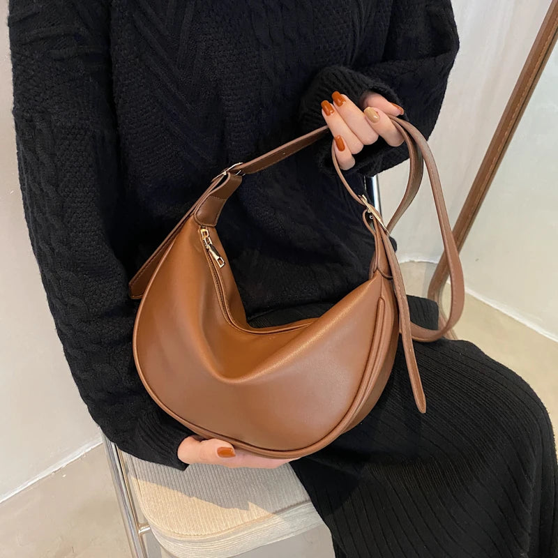 Soft Leather Shoulder Bag Female Crossbody Lady Casual Travel Hobo