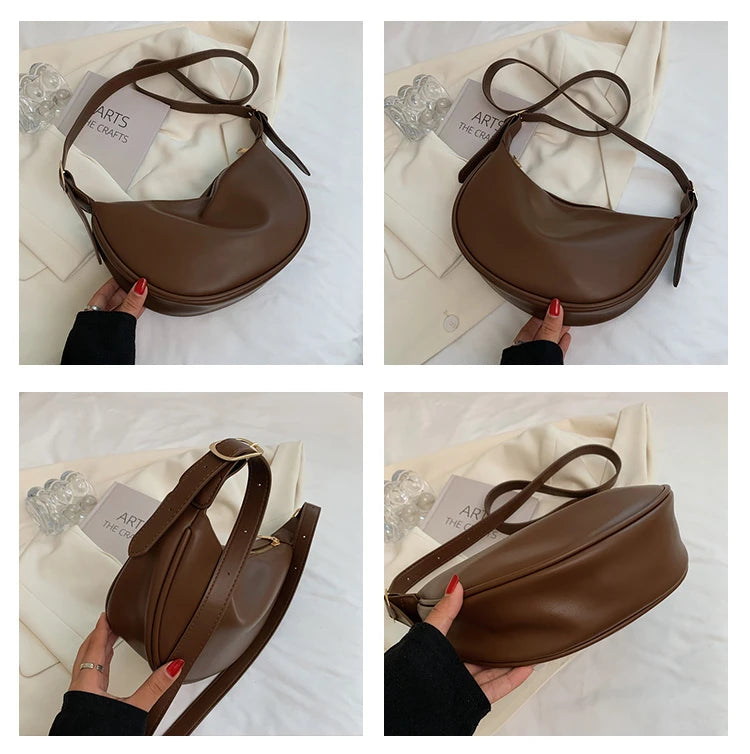 Soft Leather Shoulder Bag Female Crossbody Lady Casual Travel Hobo