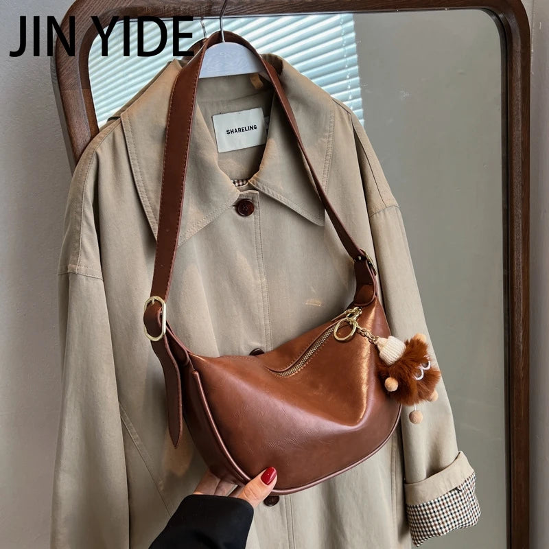 Vintage Soft Leather Shoulder Bag Female Lady Casual Travel Hobos Bag