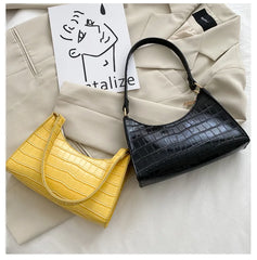 Retro Casual Women Totes Shoulder Bags Crocodile Leather Chain Handbags