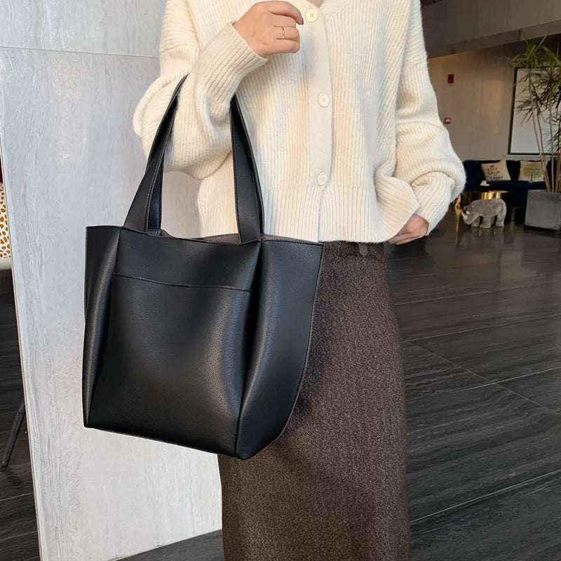 Leather Women's Shoulder Bag Black