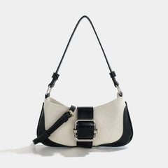 Retro Stitching Shoulder Bag Women Autumn Crossbody