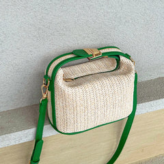 Straw Bucket Crossbody Bag Handbag for Women