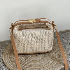 Straw Bucket Crossbody Bag Handbag for Women