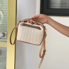 Straw Bucket Crossbody Bag Handbag for Women