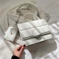 Retro PU Leather Shoulder Bag Green Waist Crossbody Tide B267