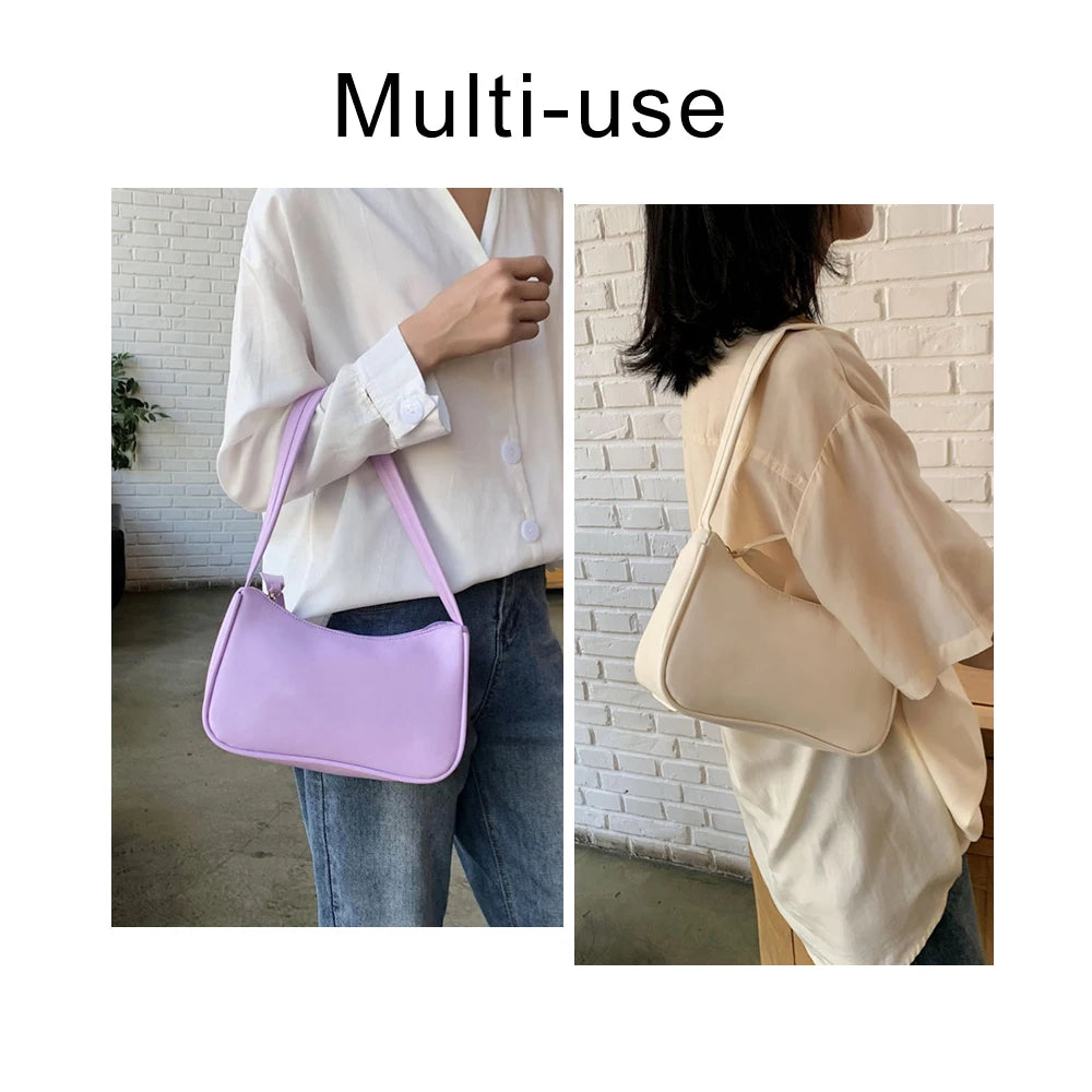 Women Retro PU Leather Top Handle Bag