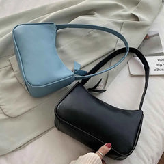 Retro PU Leather Top Handle Bag Women Shoulder Totes Underarm Vintage Handbag