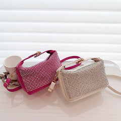 Silver Rhinestones Evening Clutch Diamond Shoulder Bag