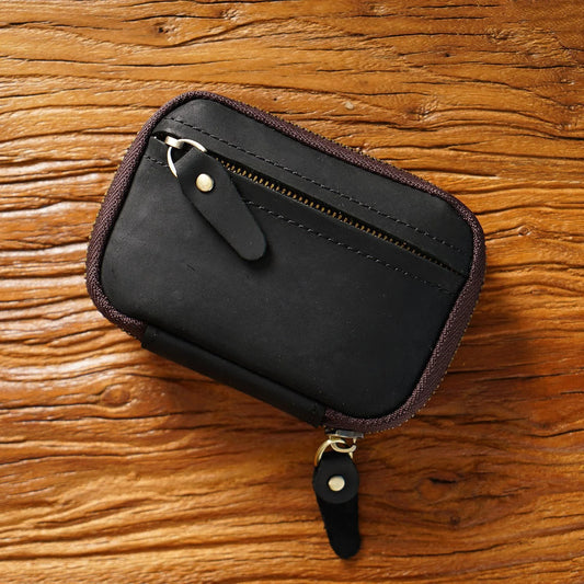 Crazy Horse Leather Multi-function Key Bag Large Capacity Storage Bag
